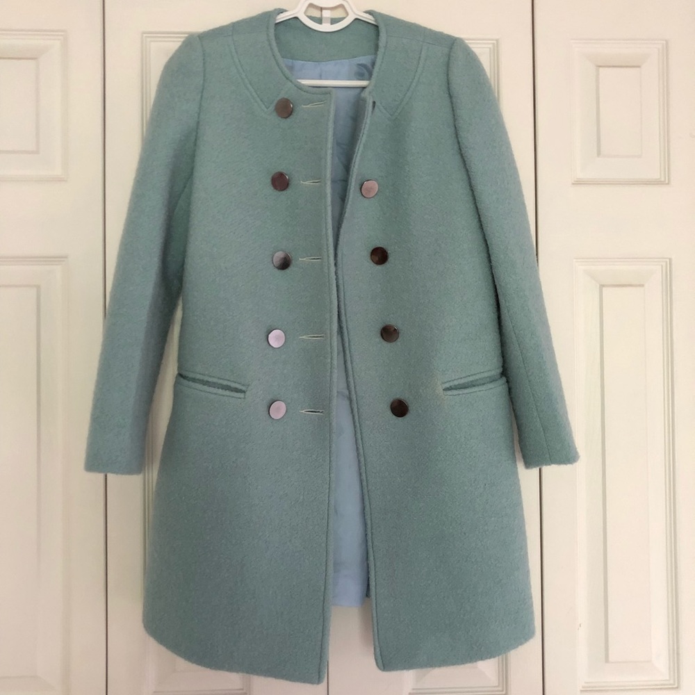 Sea foam tailor made long peacoat